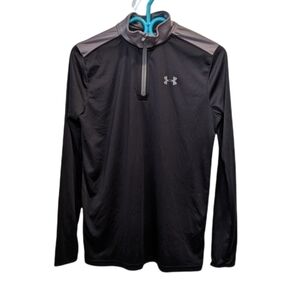UNDER Armour boy’s black zip up long sleeve shirt  XL